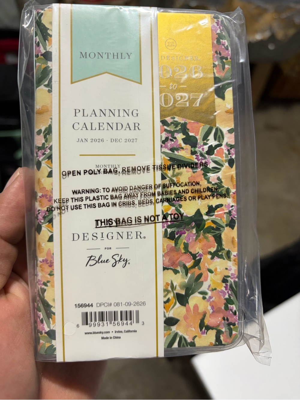 Designer for Blue Sky Floral Monthly Planning Calendar - Yellow/Green/Pink